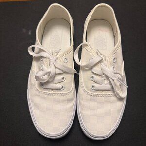 White Checkered Vans